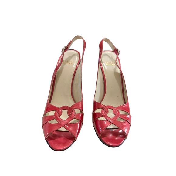 Stuart‎ Weitzman barbiecore hot pink patent leather slingback size 8 N - Picture 2 of 8